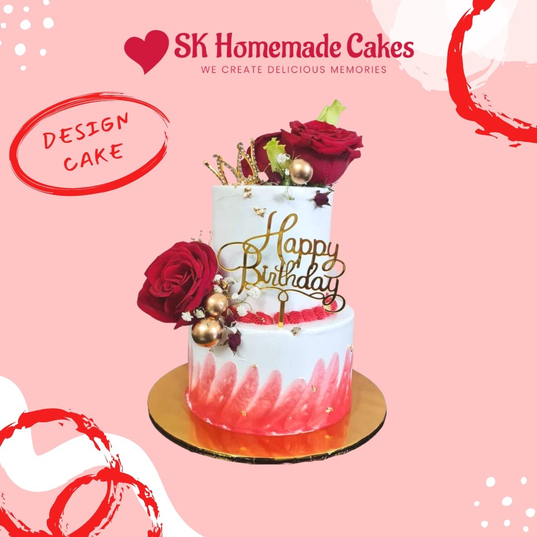 2 Tier Queen of my Heart Design Cake - Design Cake (7 days pre-order) - SK Homemade Cakes-Chocolate Cake--