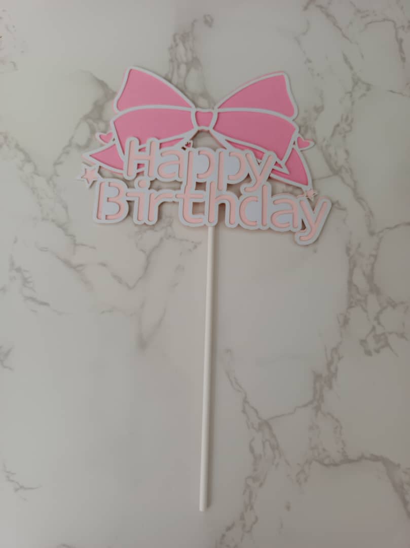 Cake Topper - Arcylic Happy Birthday - SK Homemade Cakes-Happy Birthday 10--