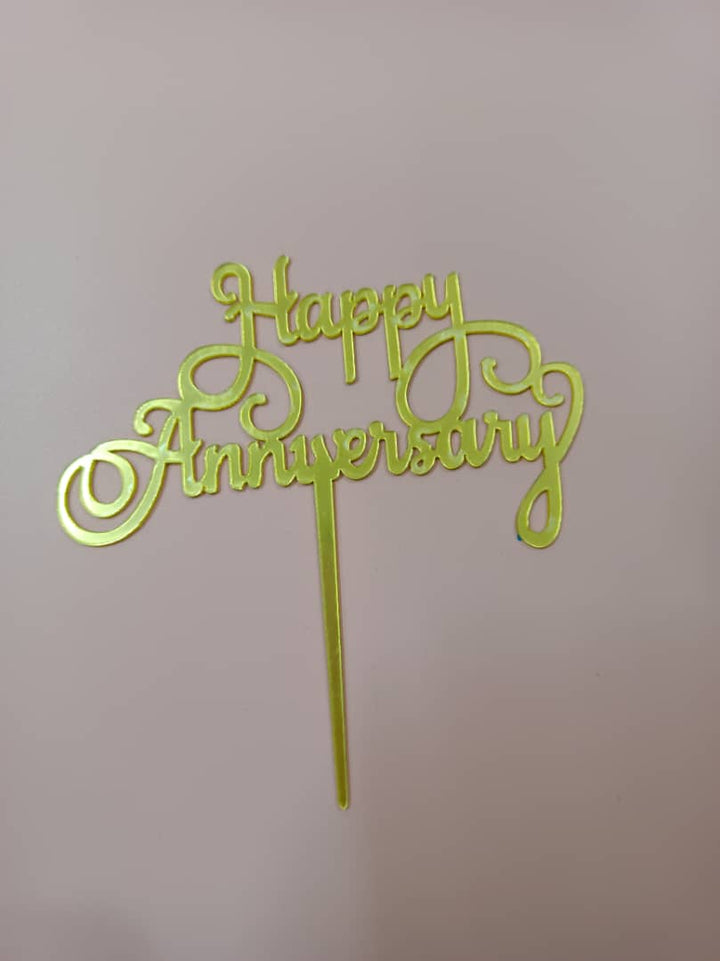 Cake Topper - Arcylic(Wedding, Anniversary, Love & Thank You) - SK Homemade Cakes-Happy Anniversary 2--