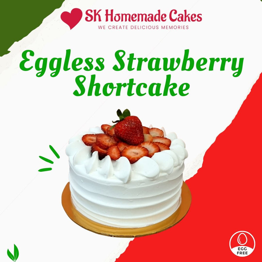 Eggless Korea Strawberry Shortcake - 15cm Whole Cake (Available Daily) - SK Homemade Cakes-Small 15cm--