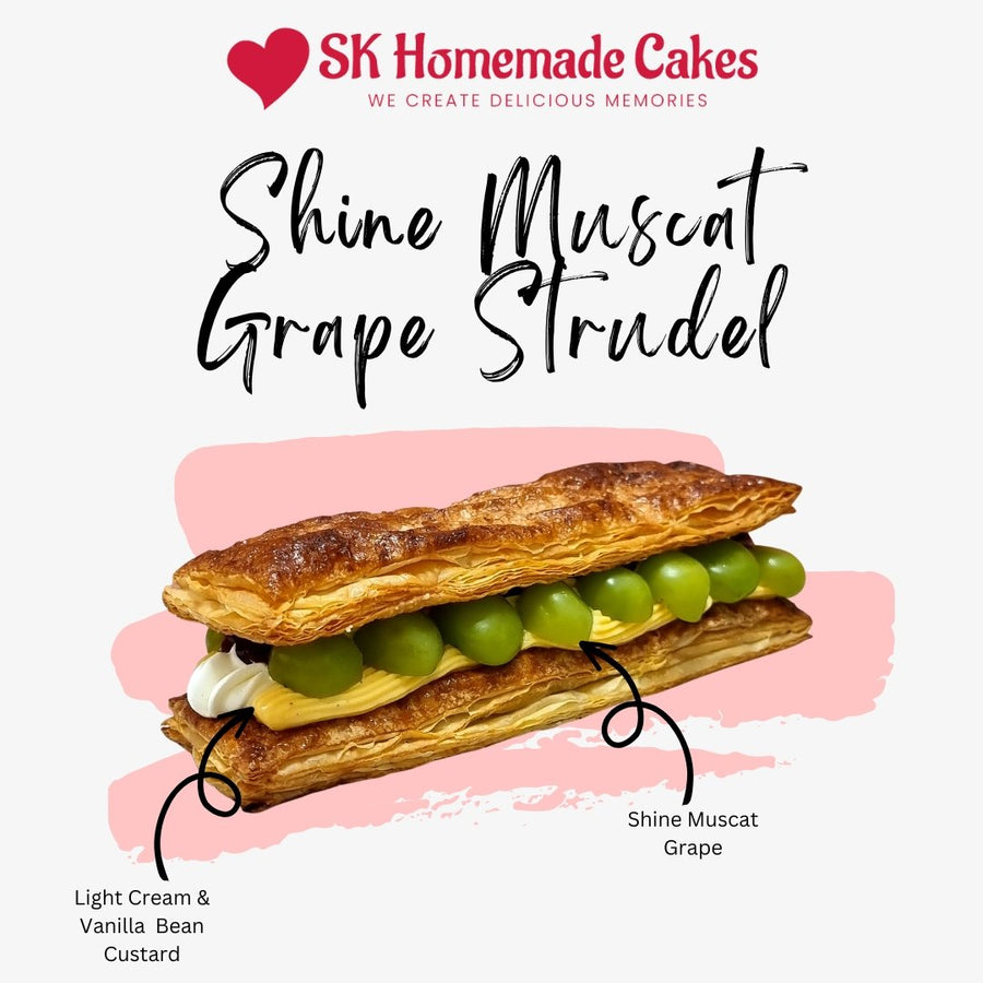 Grape Strudel - Pre-order 2 days - SK Homemade Cakes-1 Loaf 25cm x 8cm--