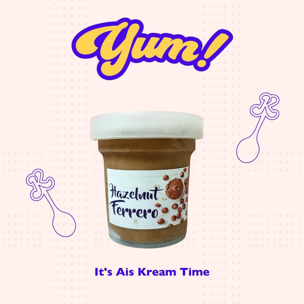 Hazelnut Ferrero Ice Cream -Available Daily (Eggless & Low Sugar) - SK Homemade Cakes-120ml--