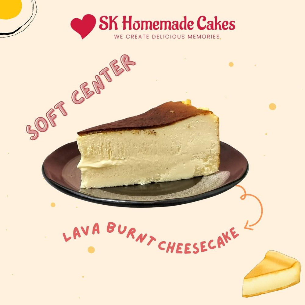 Kampung Lava Heart Burnt Cheesecake - 1pc Slice Cake (Available Daily) - SK Homemade Cakes---
