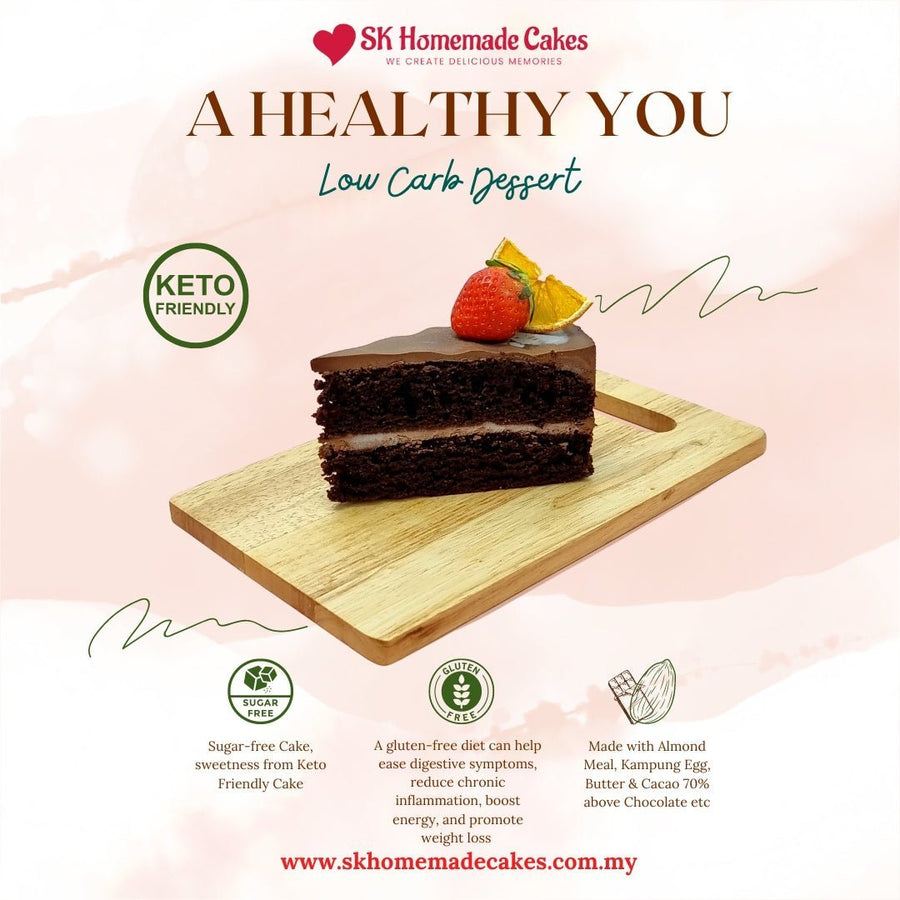 Keto Dark Chocolate Cake (Gluten Free) - 15cm Whole Cake (Available Daily) - SK Homemade Cakes-Small 15cm--