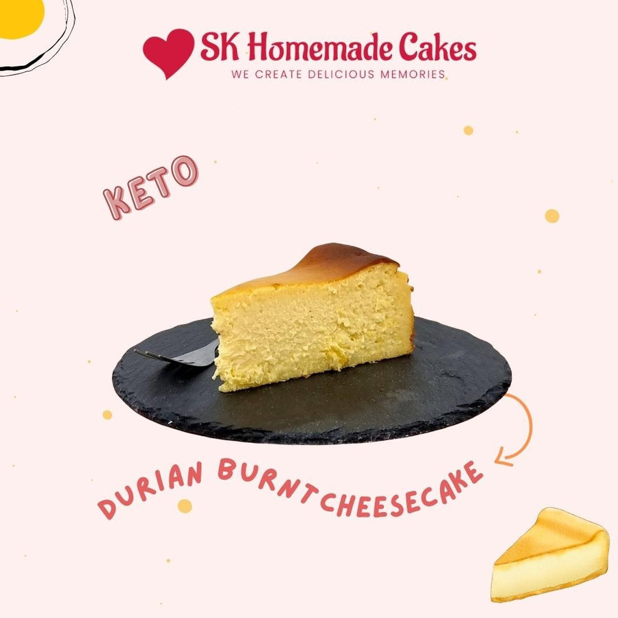Keto Durian Burnt Cheesecake (Gluten-Free) - 1pc Slice Cake (Available Daily) - SK Homemade Cakes-1 Slice--