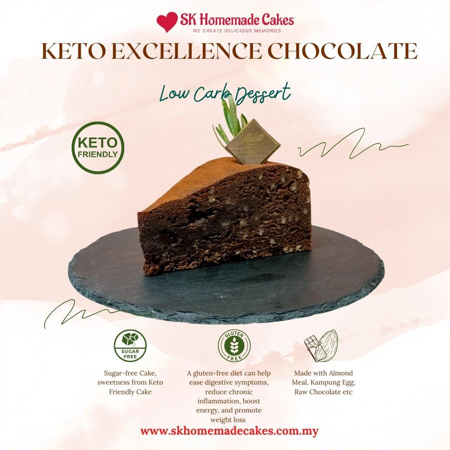 Keto Excellence Chocolate Almond Cake (Gluten Free) - Whole Cake (5-days Pre-order) - SK Homemade Cakes-15cm--