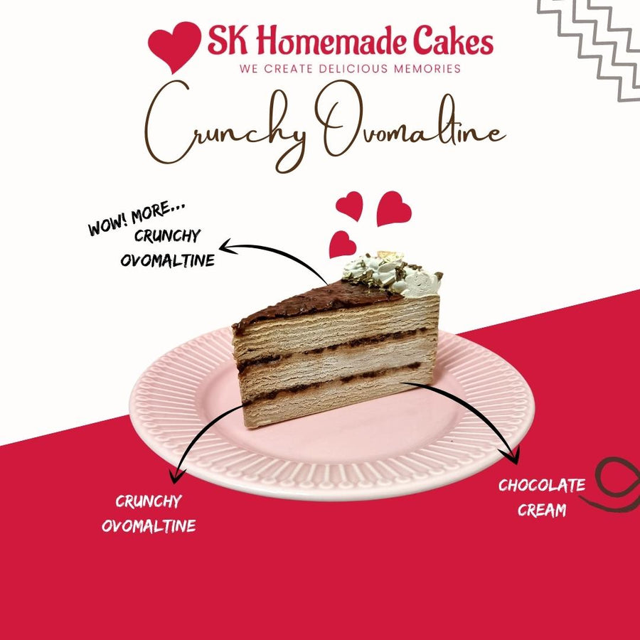 Ovomaltine Crunchy Chocolate Mille Crepes - 20cm Whole Cake (Available Daily) - SK Homemade Cakes-Medium 20cm--