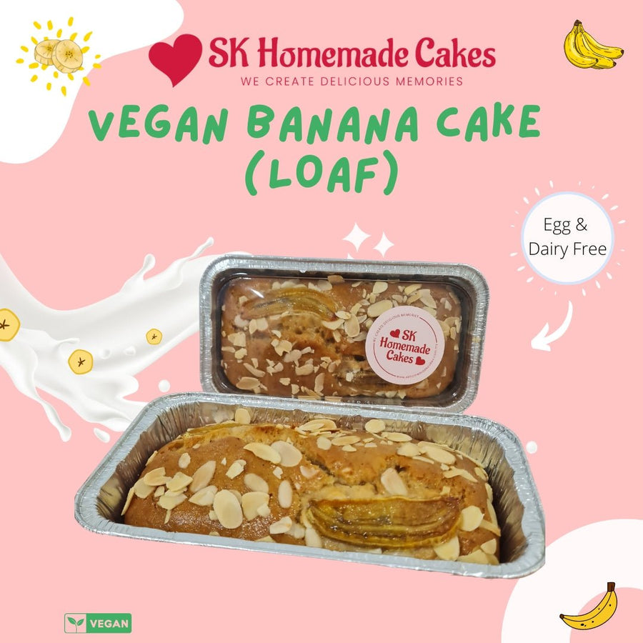 Vegan Banana Cake - 1 Loaf (Available Daily) - SK Homemade Cakes-1 loaf--