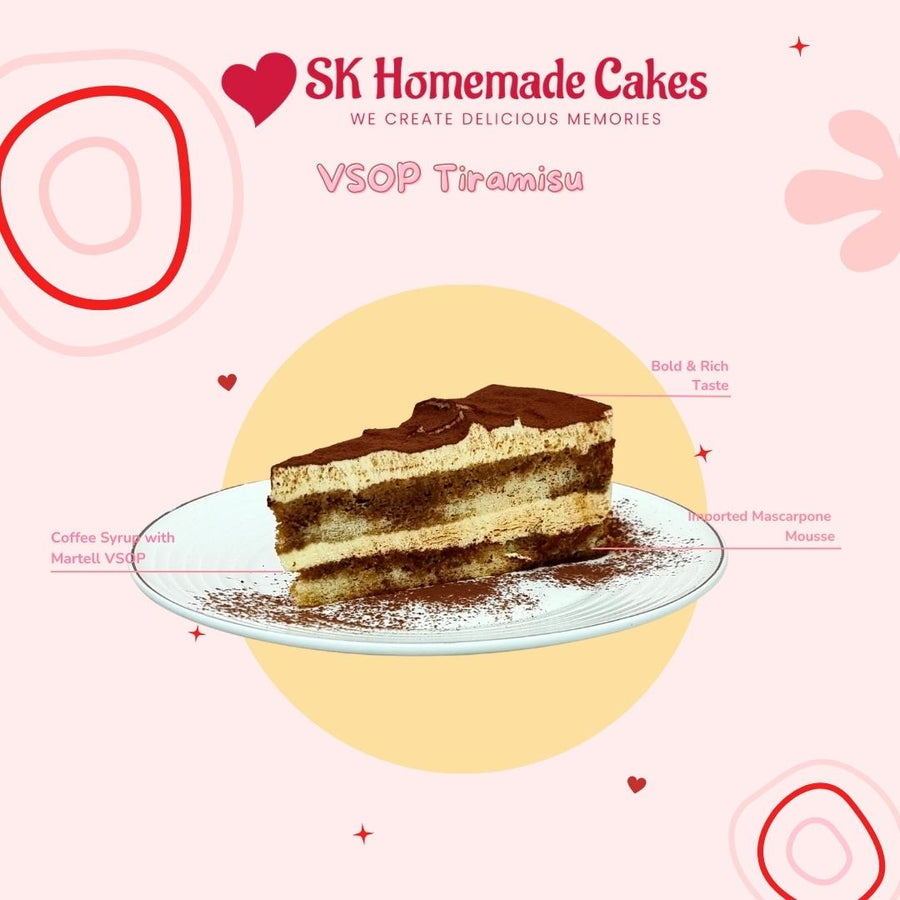 VSOP Tiramisu Cake 1pc Slice Cake (Available Daily) - SK Homemade Cakes-1pc--