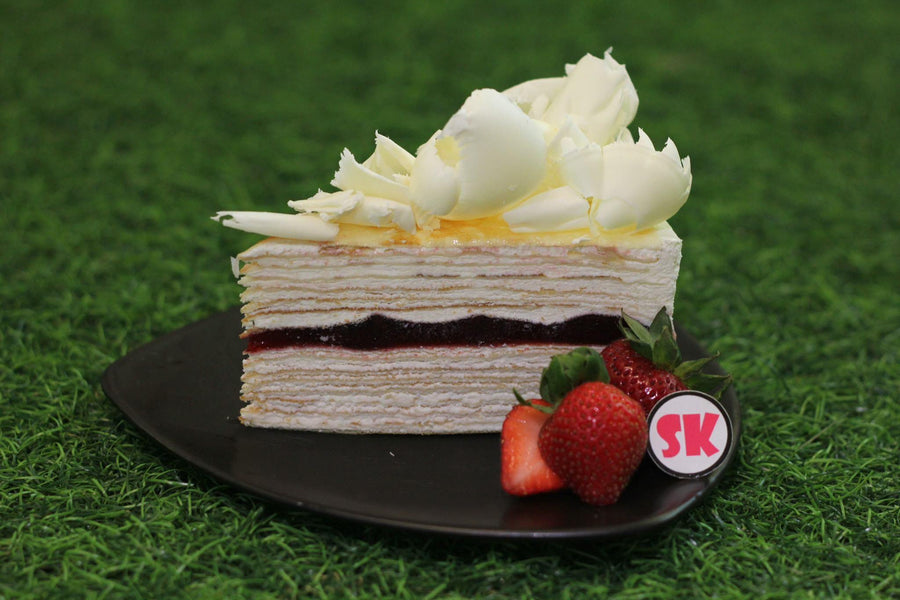 White Forest 1pc Slice Mille Crepes (Available Daily) - SK Homemade Cakes-1pc--